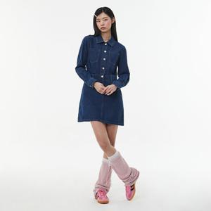 [랩]아웃포켓 셔츠형 카라 데님 원피스(AQ1DO260)
