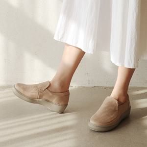 [지쎄공식몰] 천연가죽 여성수제화 너스 펀칭 운동화 GIS-46223