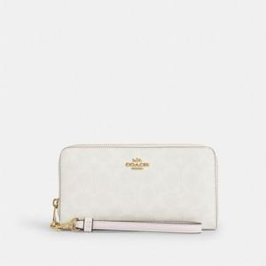 코치 CW778-IMXU5 롱 지퍼 어라운드 지갑 시그니처 캔버스 화이트