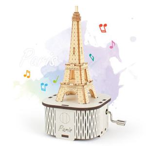DIY 나무 모형 조립 키트 수동 오르골 파리 에펠탑 YM862-32