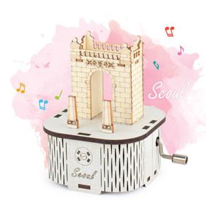 DIY 나무 모형 조립 키트 수동 오르골 서울 독립문 YM862-35