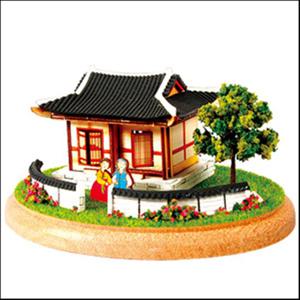 DIY 나무 모형 조립 키트 디오라마 미니 하우스 기와집 YM-984