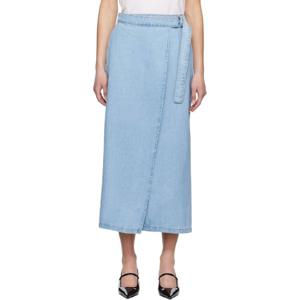25 FW Levis 여성 블루 컬럼 랩 데님 맥시 스커트 251099F093004