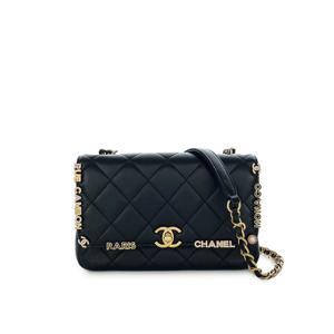 [엘러브] 샤넬 르깜봉 플랩백 블랙 빈티지금장 램스킨 5ET0071