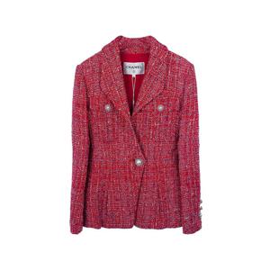 [엘러브] 샤넬 19P 트위드 자켓 34 레드/멀티 5ET0015