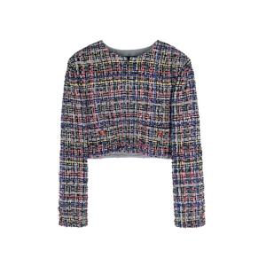 [엘러브] 샤넬 23C 크롭 트위드 자켓 38 블랙/멀티컬러 4ET1898