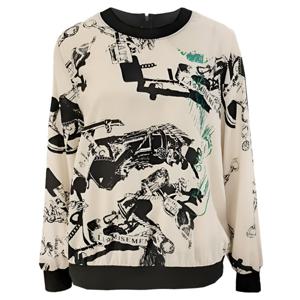 [막스까르띠지오]니트패치프린트블라우스DM241BS03A