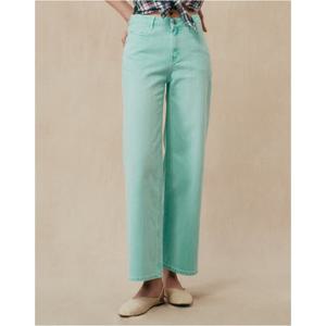 헤지스 여성 25SS 와이드핏 컬러다잉 와이드 데님 팬츠 라이트그린 HSPA5B284E1
