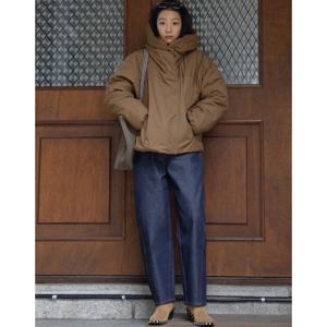 바네사브루노 24FW 시즌오프 네이비 면 배기핏 데님 팬츠 VIPA4F206N2