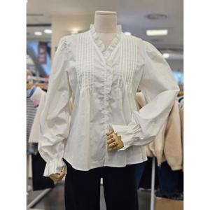 오조크 세이브존01 코튼 게더 프릴 브이넥 블라우스 HOTSCBV507P