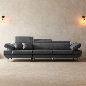 라자가구 비바 소토 천연면피 통가죽 4인 소파 LSI024