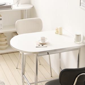 프리힐 카페 매장 실버 테이블 2인 4인 식탁 업소용 반타원 800