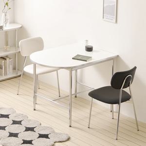 프리힐 카페 매장 실버 테이블 2인 4인 식탁 업소용 반타원 1000