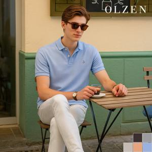 [올젠] 코튼 솔리드 반팔 카라 티셔츠 (ZOD2TT1306)