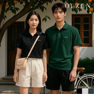 [올젠] 남녀공용 올리버 테리 반팔 카라 티셔츠 (ZMD2TT1101)