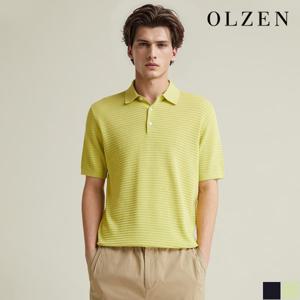 [올젠] 오가닉코튼 엠보 반팔 카라 니트 (ZOD2ET1342)