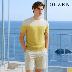 [올젠] 가먼트다잉 그라데이션 반팔 니트 (ZOD2ER1305_B)