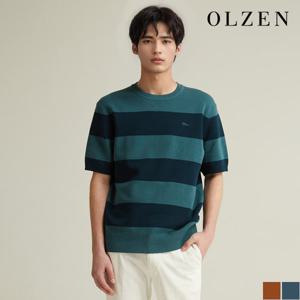 [올젠] 올리버 블록 반팔 니트 (ZMD2ER1301)