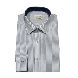 듀퐁셔츠 SE5SM22LS758SBU 순면 블루 스트라이프 카라 배색 슬림핏 면 100% 긴팔 셔츠