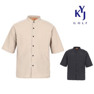여름 스탠드 카라 사선 포켓 남성 오버핏 셔츠 KPMMTS76
