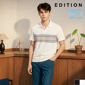 [에디션] 쿨 소재 스프라이트 반팔 카라 니트 (NED2ET1908)