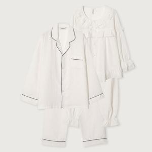 바풀 LL4005-53 커플잠옷 면혼방 파자마 남성 여성 투피스 잠옷 세트