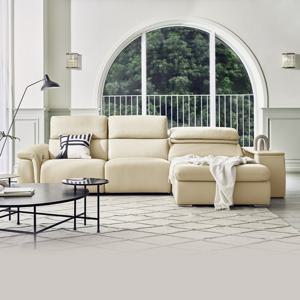 [다우닝]시네마 4인 카우치 전동 리클라이너 전체 천연가죽 소파(한쪽)