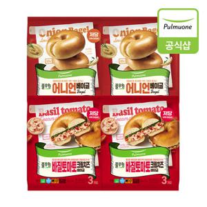 [풀무원] 베이글 어니언 2개+바질토마토 크림치즈2개 (총4개)