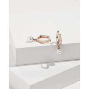 미니골드 14K 펜타곤 진주 드롭 링귀걸이 EMSM4972