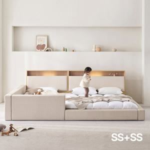 아씨방가구 제로업 LED수납헤드 가죽 세이프 패밀리침대 SS+SS