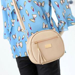 반원 귀여운 데일리 앞지퍼 수술 미니 크로스백 가방