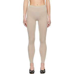 25 FW 로렌 마누지안 여성 베이지 스트레치 포인텔 패턴 레깅스 251874F085000
