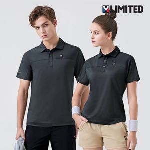 엠리밋 반팔티 3232_C4 차콜 스판 카라티 단체티