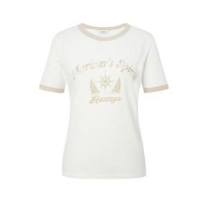 (+더블쿠폰 10%) 헤지스 여성 25SS 면100%아이보리 마린 그래픽 링거 반소매 티셔츠 HSTS5B505IV