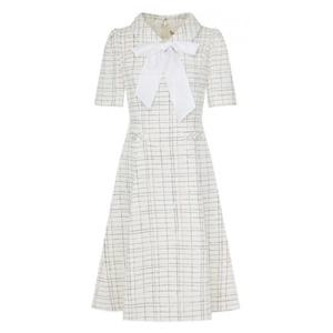 [케네스레이디] 배색타이 트위드 플레어 원피스 (EWOPOE0904)