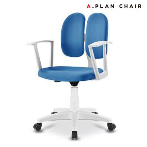 [에이플랜체어]D3 화이트 학생용 듀얼백 의자(DW350)