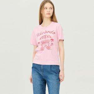 [베네통] 배색 프린팅 반팔 티셔츠_BATS16511PK