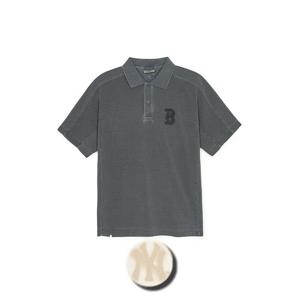 MLB 공용 워싱 오버핏 카라 반팔 티셔츠 (3APQB0453)