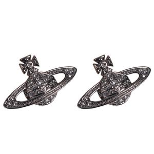 비비안웨스트우드 25SS 여성 미니 바스 릴리프 귀걸이 건메탈 62020033 02S108