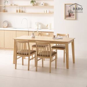 라로퍼니처 디어 1700 고무나무 원목 6인 식탁 세트 (식탁+의자4)