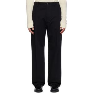25 FW 몽클레어 남성 몽클레어 프라그먼트 히로시 후지와라 블랙 코튼 개버딘 슬랙스 251171M191004