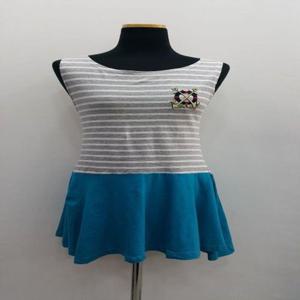 원피스 OPS 드레스 S1381 바캉스 마린룩 닻 자수 면 나시 민소매