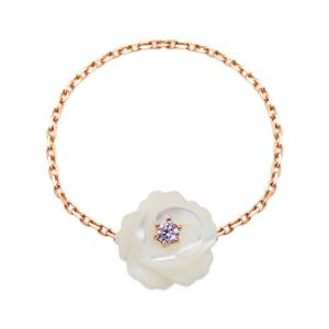 [비앤비골드] 14K 블루메 라벤더 장미 자개 체인 반지 MNR41034