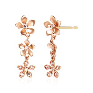 [비앤비골드] 14K 블루메 트윙클 드롭 플라워 침귀걸이 한쌍 MNE41020