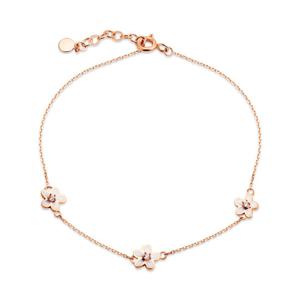 [비앤비골드] 14K 블루메 화이트 데이지 큐빅 체인 팔찌 MNB41013