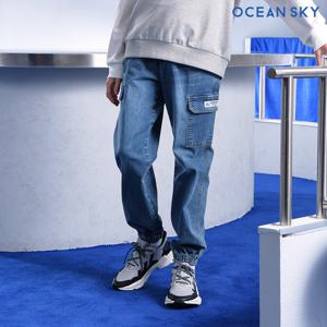 [오션스카이] [썸머팬츠]남아 포켓 조거 데님 팬츠-CBJB2305C0N