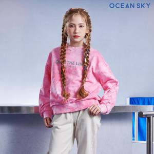 [오션스카이] 여아 타이다이 크롭 맨투맨 티셔츠-CAJG5156B0P