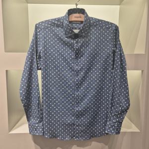 [레노마] 린넨 혼방프린트 슬림핏긴팔 남자셔츠RPSSL1173블루