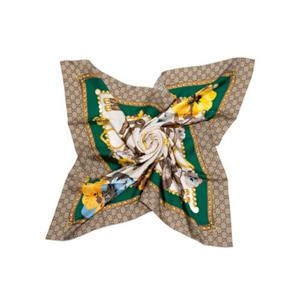GUCCI GG플라워 스퀘어 실크스카프 508796 GUS10_GY