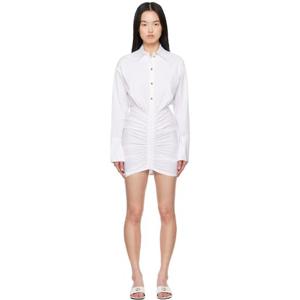 25 FW 베르사체진스꾸뛰르 여성 화이트 코튼 셔츠 미니 드레스 251202F052013
